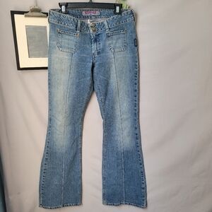 Silver Jeans Co. Flare Wide Leg Denim Jeans Blue 33